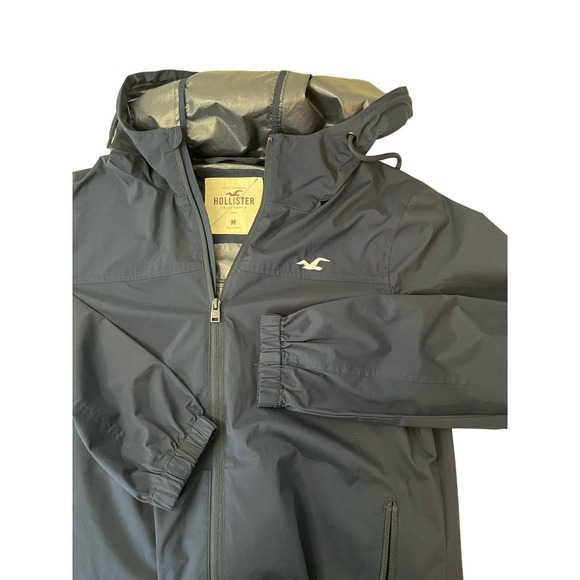 Hollister Jackets & Blazers - Hollister Women's Size M Full Zip Hooded Windbreaker Navy Blue Sporty Minimalist